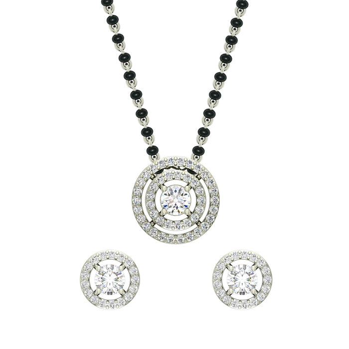 Silver Halo Mangalsutra Jewellery Set