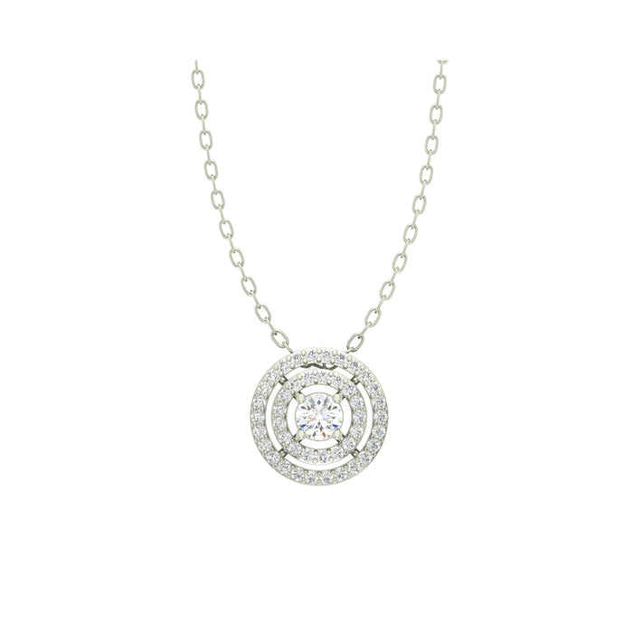 Silver Halo Pendant Chain Necklace