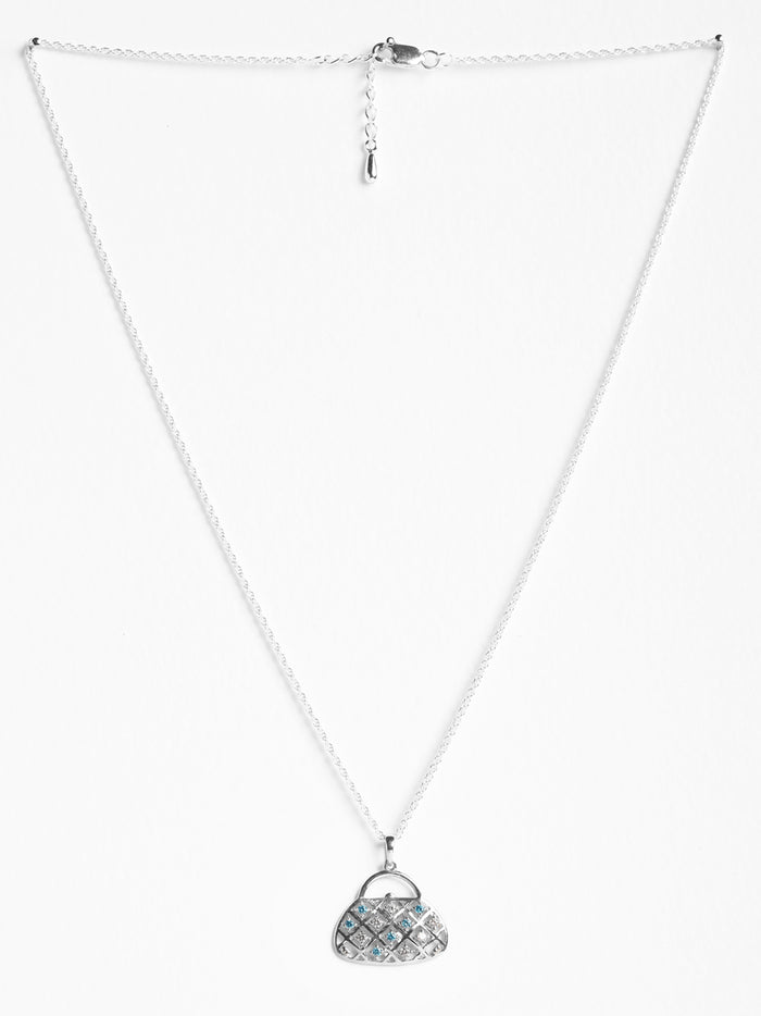 CLARA 925 Sterling Silver Handbag Pendant Chain Necklace
