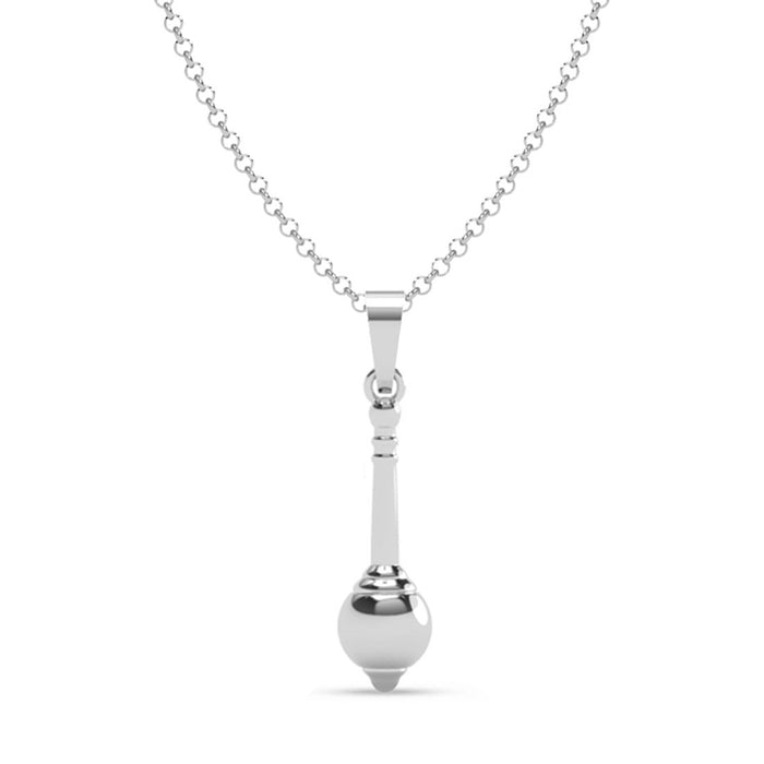 Silver Hanumanji Gada Men Pendant Necklace with Chain or without Chain