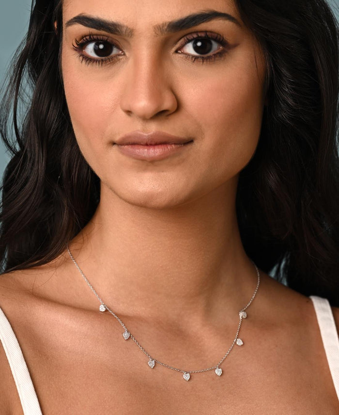 CLARA 925 Sterling Silver Heart Charm Minimal Necklace Chain