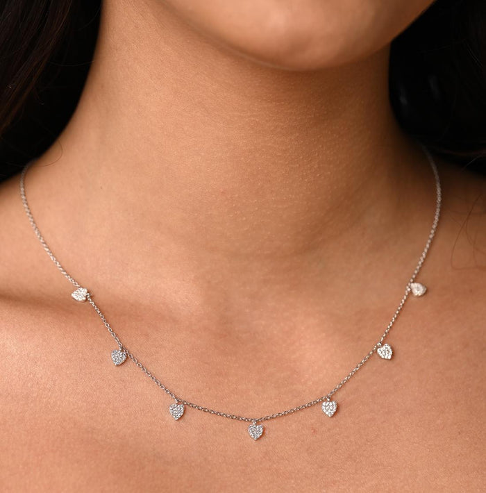 CLARA 925 Sterling Silver Heart Charm Minimal Necklace Chain