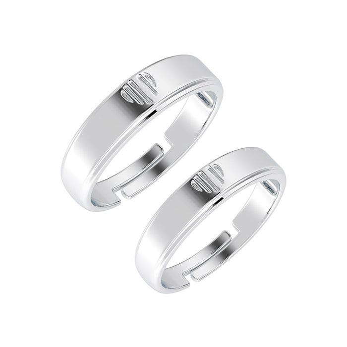 Silver Heart Couple Band