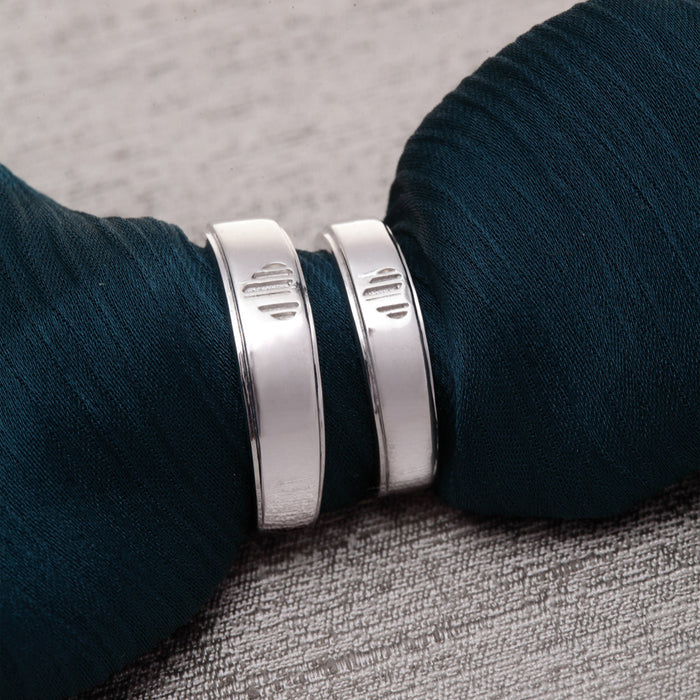 CLARA Pure 925 Sterling Silver Heart Adjustable Couple Band, Promise Rings for Lovers | Gift for Men and Women
