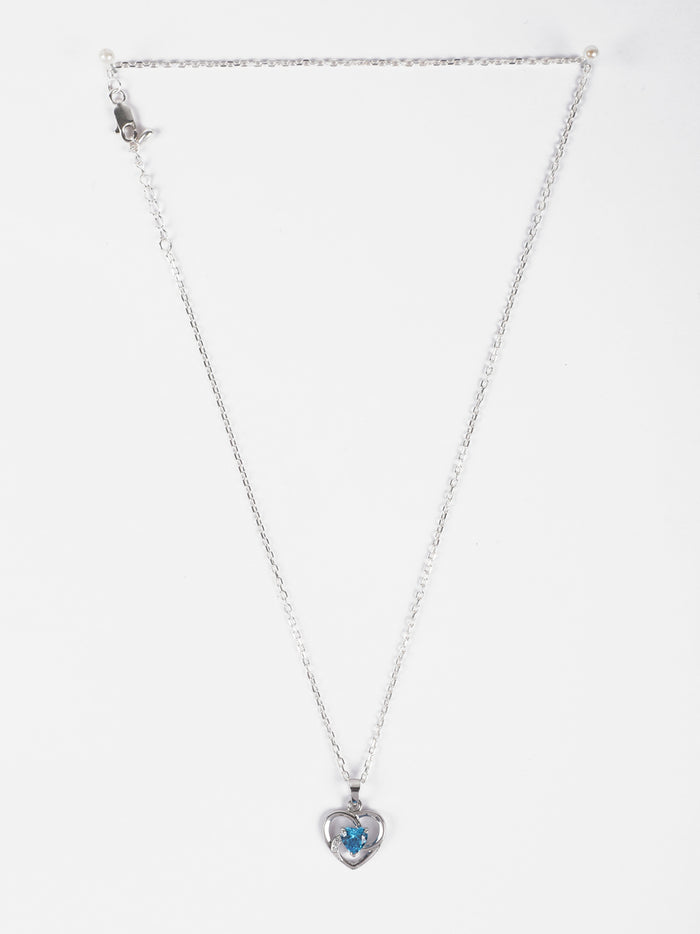 CLARA 925 Sterling Silver Heart Pendant Chain Necklace