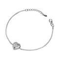 CLARA Made with Swiss Zirconia 925 Sterling Silver Heart Solitaire Bracelet Gift for Women and Girls