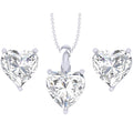 Silver Heart Solitaire Jewellery Set