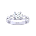 Silver Heart Solitaire Ring
