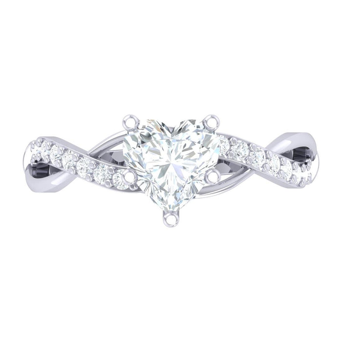 CLARA Made with Swiss Zirconia 925 Sterling Silver Heart Solitaire Ring Gift for Women and Girls