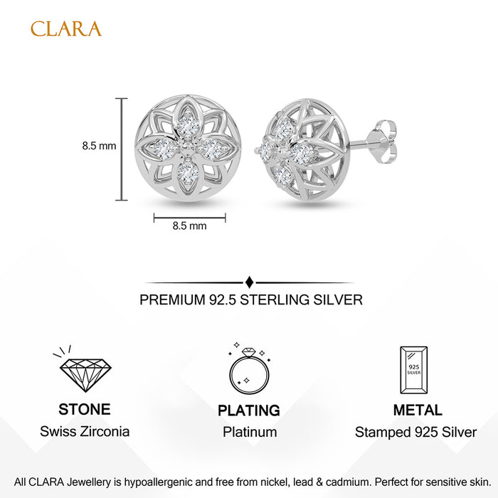 Silver Hemisphere Stud Earrings