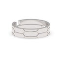 CLARA Real 925 Sterling Silver Hexagon Band Ring
