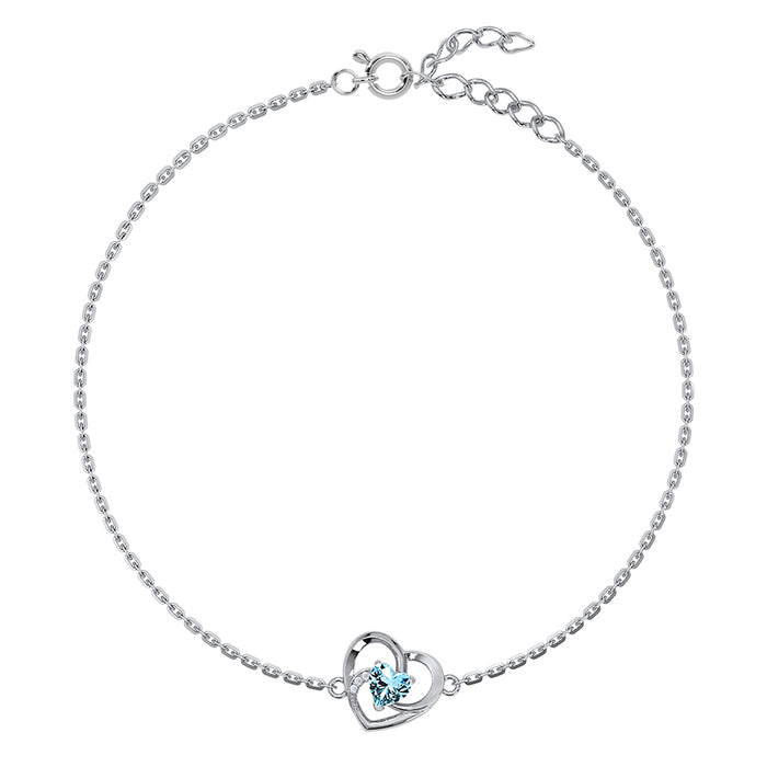Silver Hiya Heart Anklet Payal (Single)