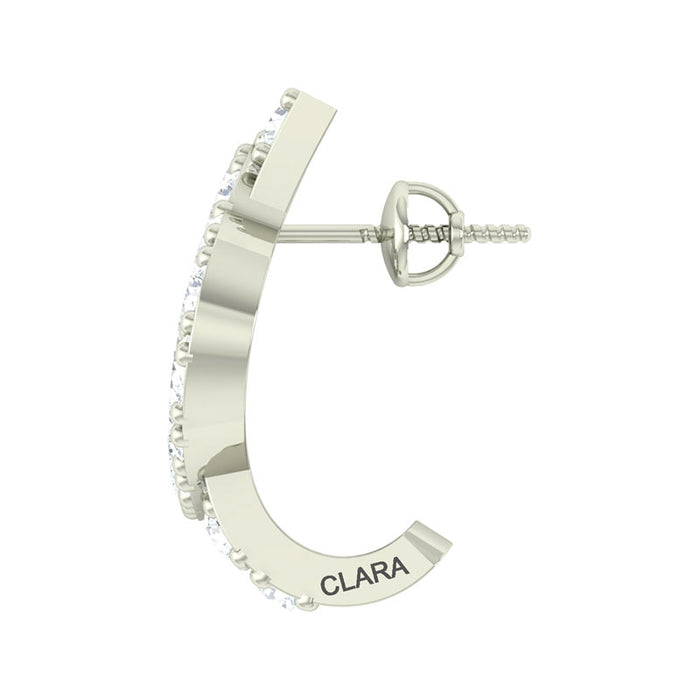 Clara 925 Sterling Silver and Cubic Zirconia Hoop Belle Earring