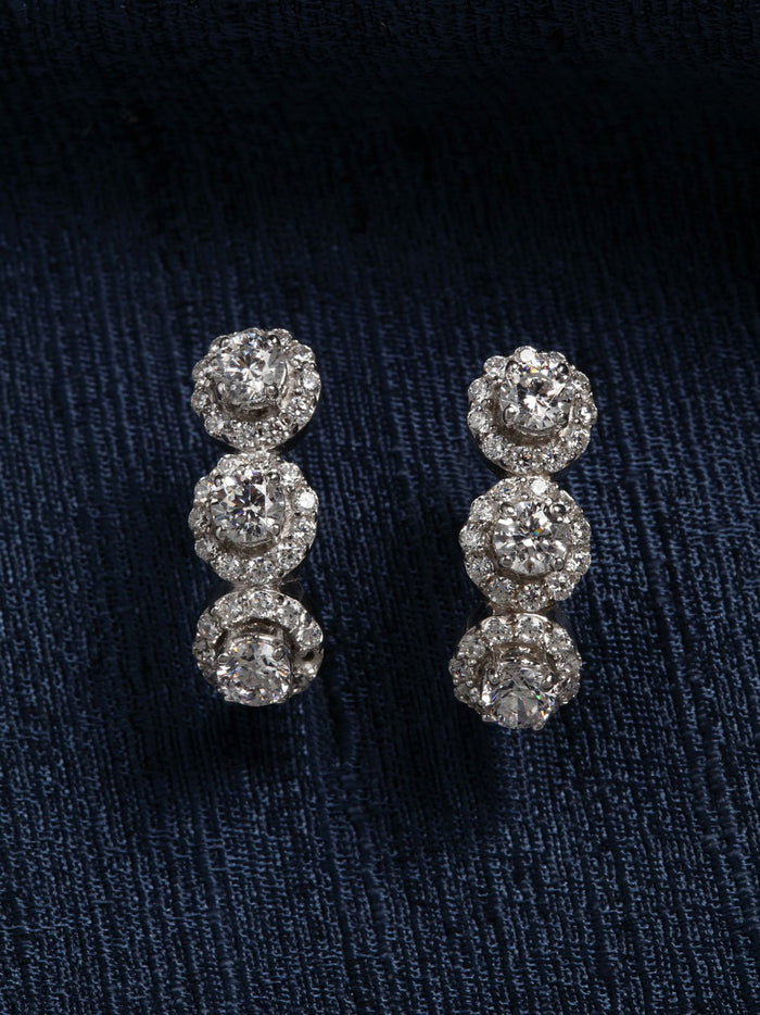 Clara 925 Sterling Silver and Cubic Zirconia Hoop Noelle Earring With Screw Back for Women & Girls