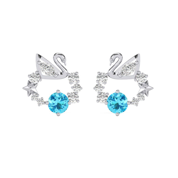 Silver Iconic Swan Stud Earrings
