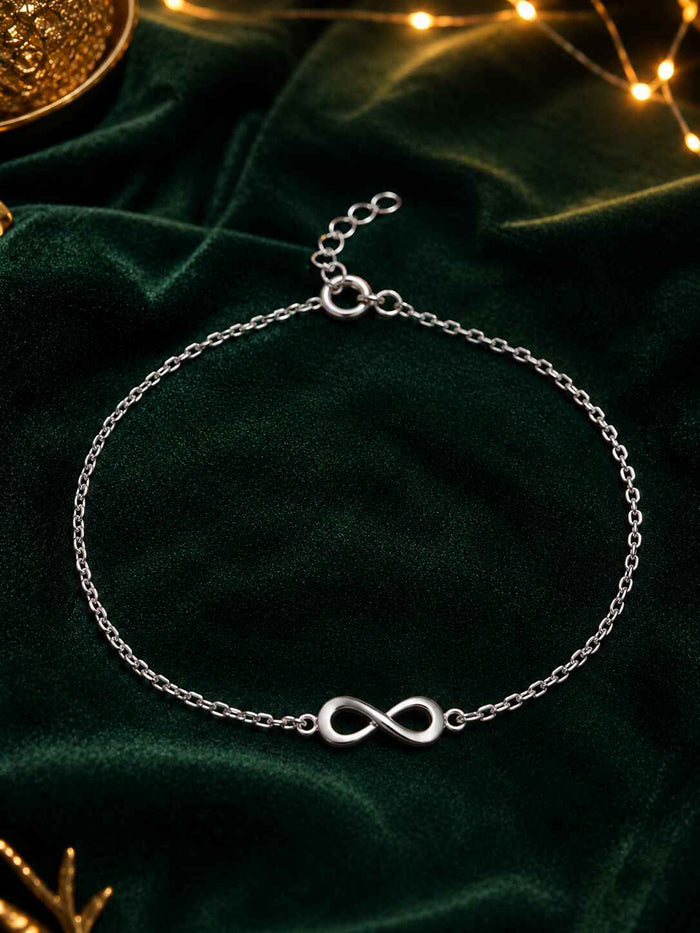 Silver Infinity Anklet Payal ( Single ) Chain