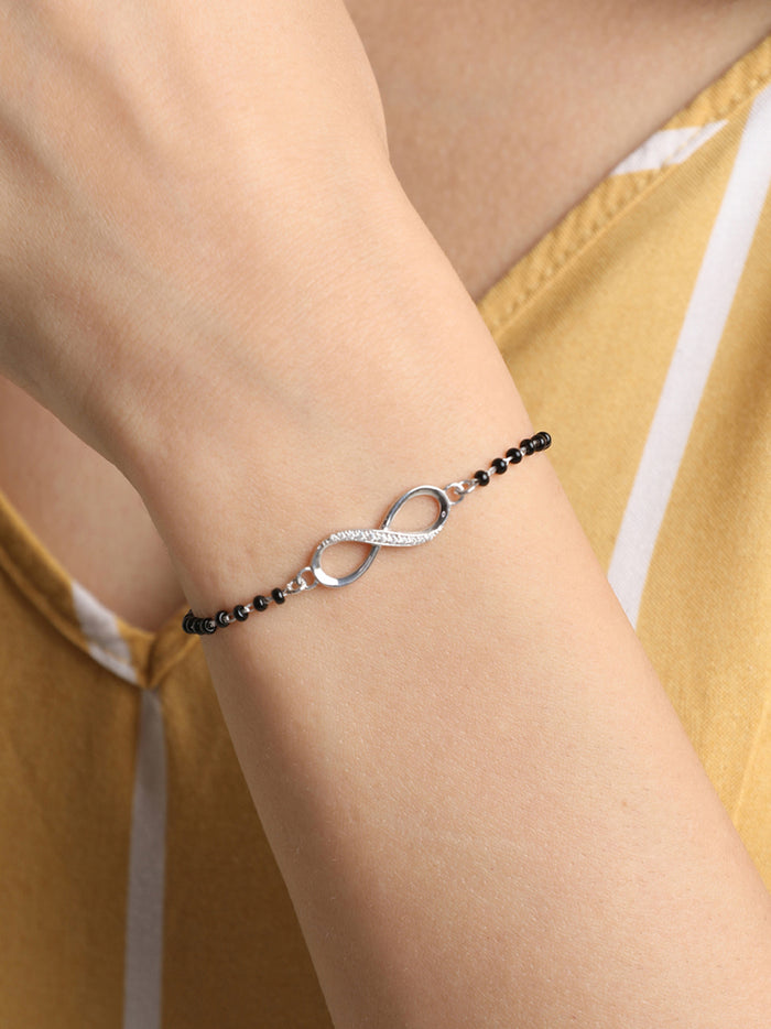 CLARA 925 Sterling Silver Infinity Hand Mangalsutra Bracelet