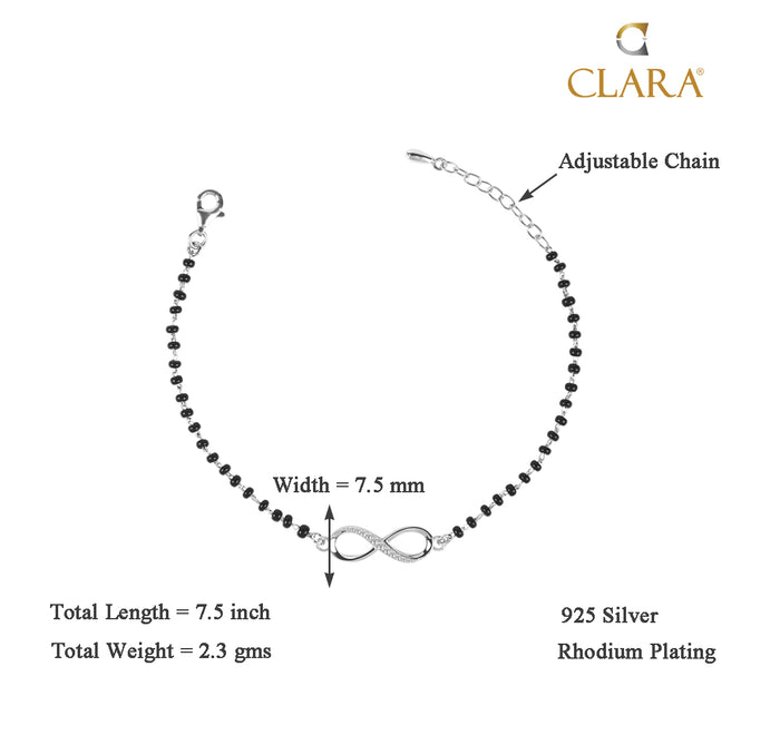 CLARA 925 Sterling Silver Infinity Hand Mangalsutra Bracelet