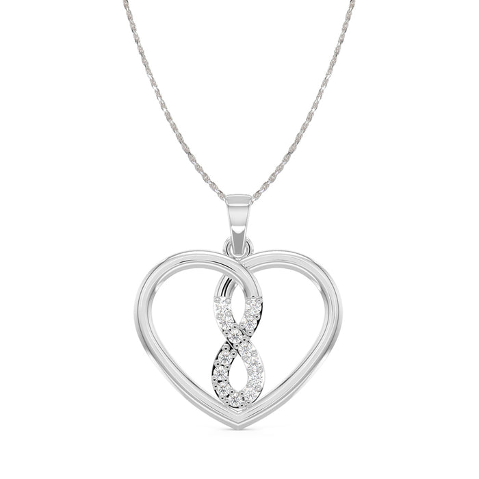 CLARA 925 Sterling Silver Infinity Heart Pendant Chain Necklace