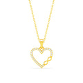 Silver Infinity Heart Pendant Chain Necklace