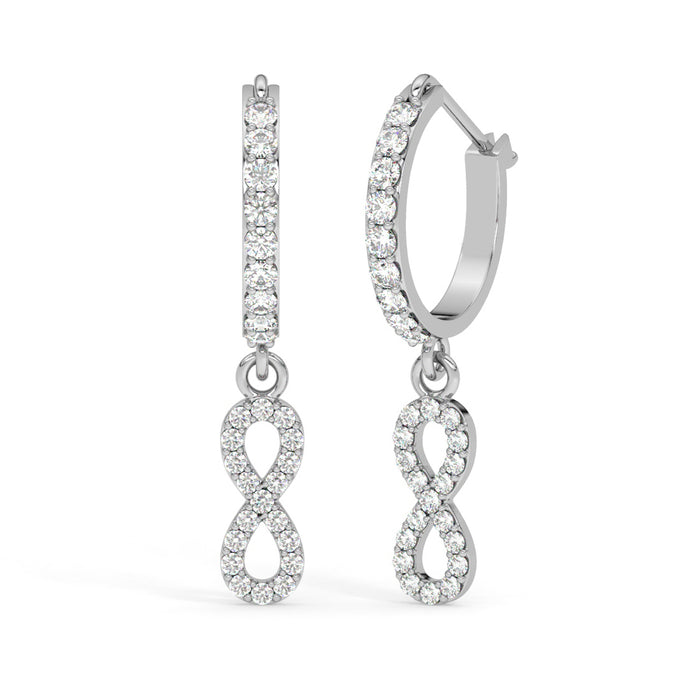 CLARA 925 Sterling Silver Infinity Hoop Bali Earrings