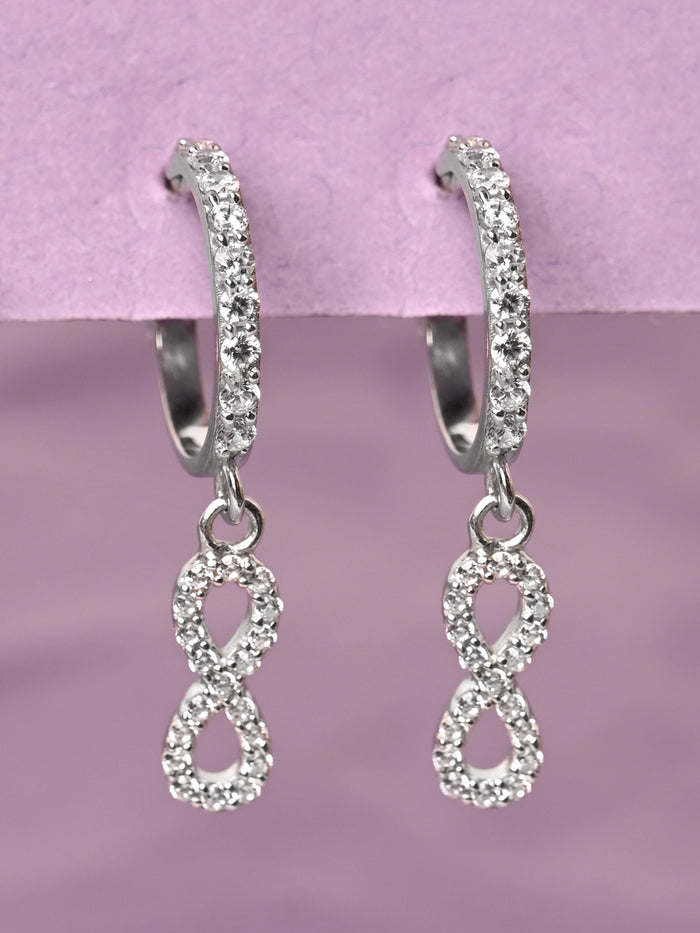 CLARA 925 Sterling Silver Infinity Hoop Bali Earrings