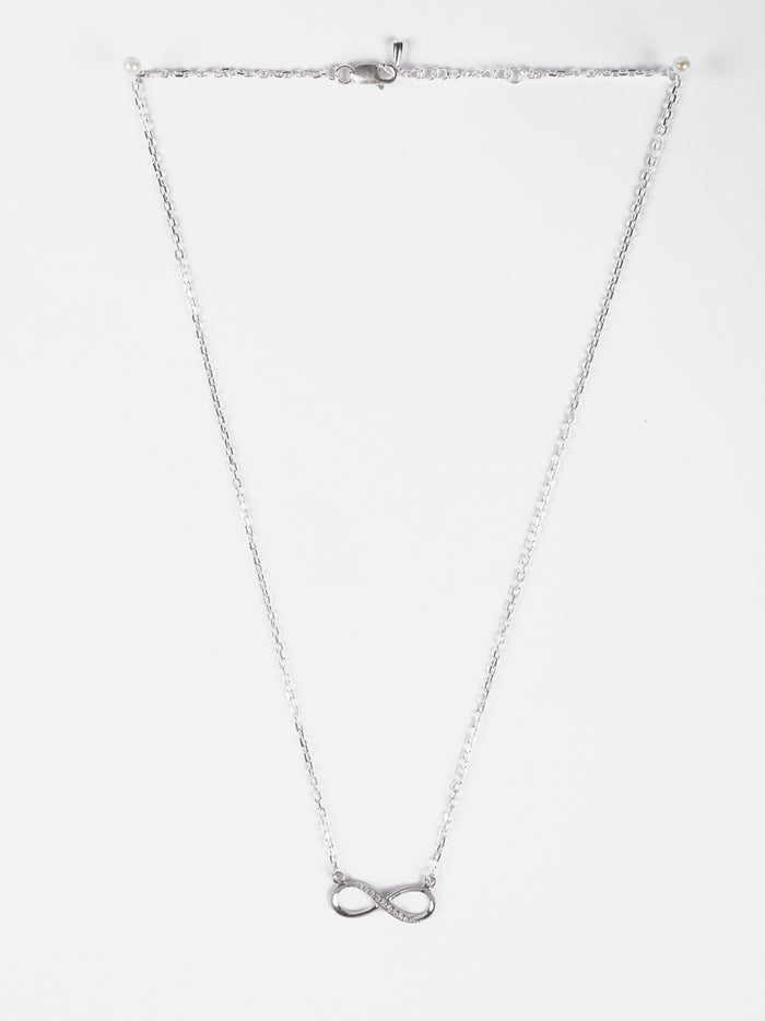 CLARA 925 Sterling Silver Infinity Pendant Chain Necklace