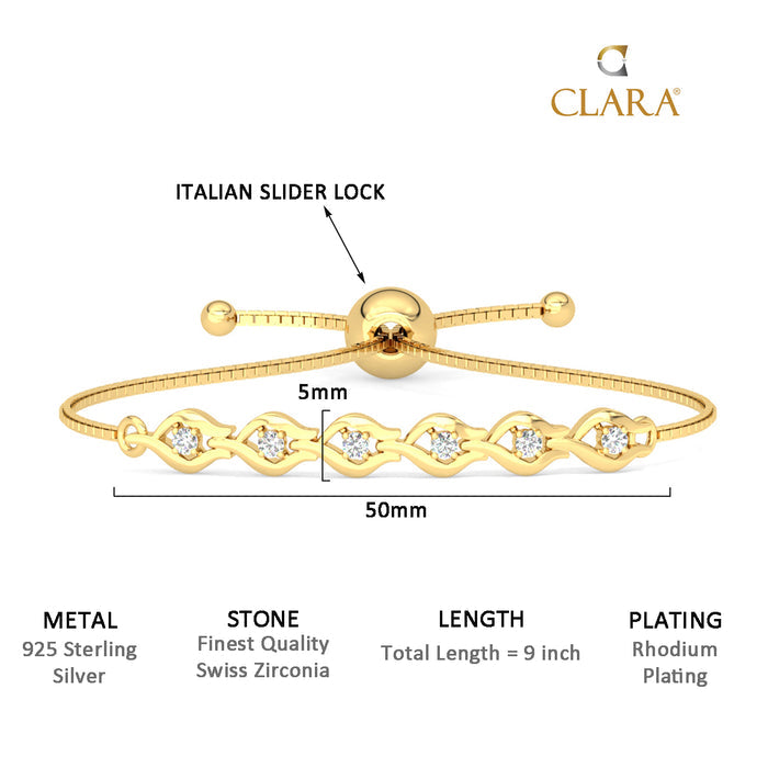 CLARA 925 Pure Silver Interlock Hand Bracelet