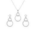 Silver Interlocked Ring Jewellery Set
