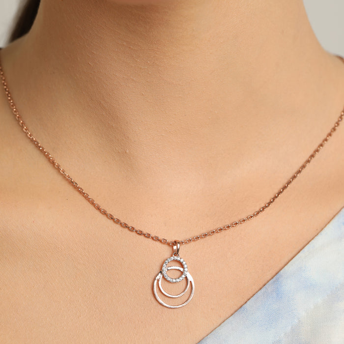 CLARA 925 Sterling Silver Irina Pendant Chain Necklace