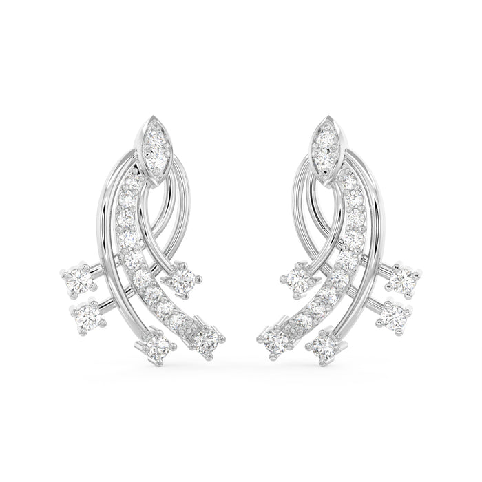 CLARA 925 Sterling Silver Iris Earrings with Screw Back