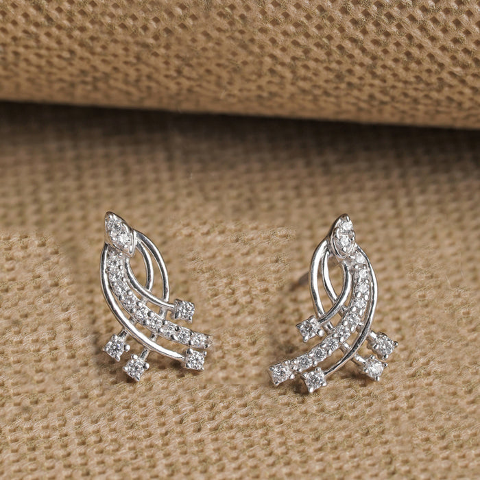 CLARA 925 Sterling Silver Iris Earrings with Screw Back