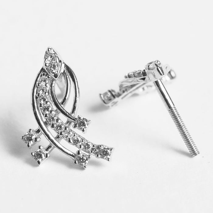 CLARA 925 Sterling Silver Iris Earrings with Screw Back