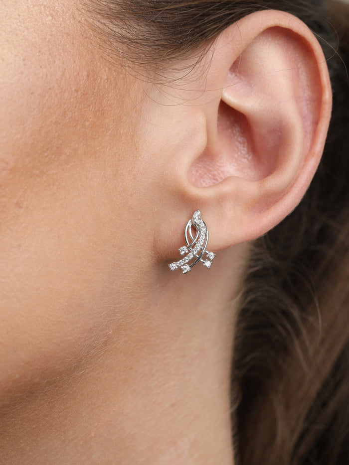 CLARA 925 Sterling Silver Iris Earrings with Screw Back
