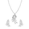 CLARA 925 Sterling Silver Iris Pendant Earring Chain Jewellery Set