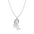 CLARA 925 Sterling Silver Iris Pendant Chain Necklace