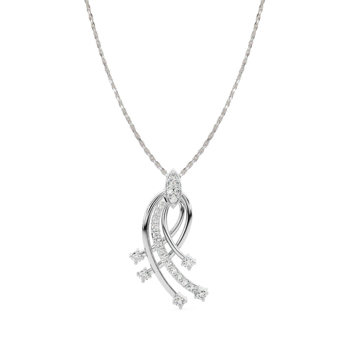 CLARA 925 Sterling Silver Iris Pendant Chain Necklace