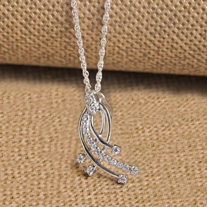 CLARA 925 Sterling Silver Iris Pendant Chain Necklace