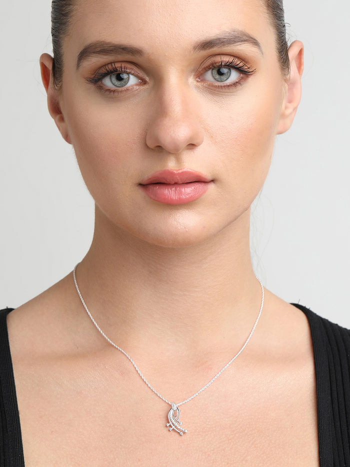 CLARA 925 Sterling Silver Iris Pendant Chain Necklace