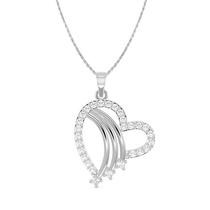 CLARA 925 Sterling Silver Isal Heart Pendant Chain Necklace