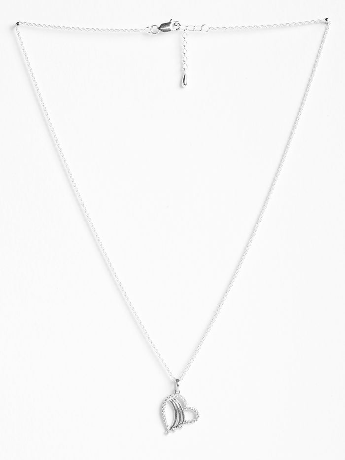 CLARA 925 Sterling Silver Isal Heart Pendant Chain Necklace