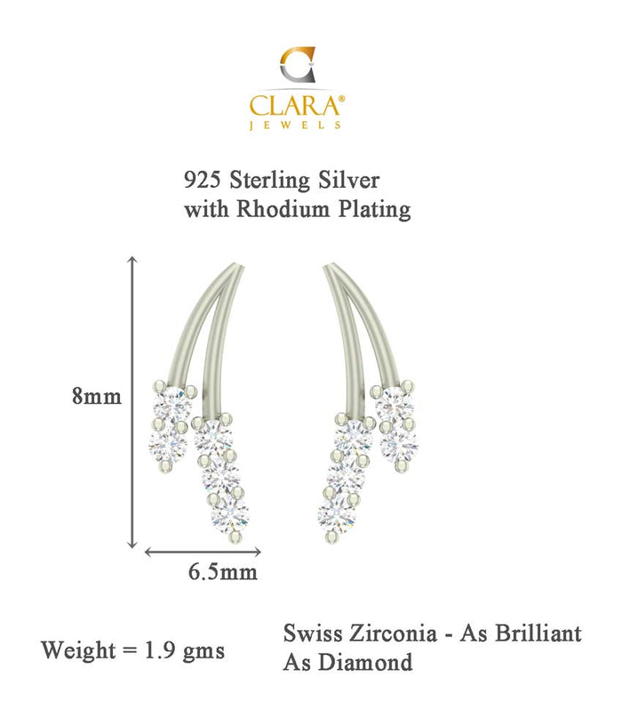 CLARA 925 Sterling Silver Isla Mangalsutra Tanmaniya Pendant Earring Jewellery Set with Chain Gift for Women and Girls
