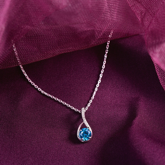 CLARA 925 Sterling Silver Isla Pendant Chain Necklace
