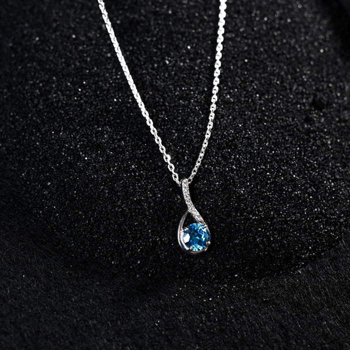 CLARA 925 Sterling Silver Isla Pendant Chain Necklace
