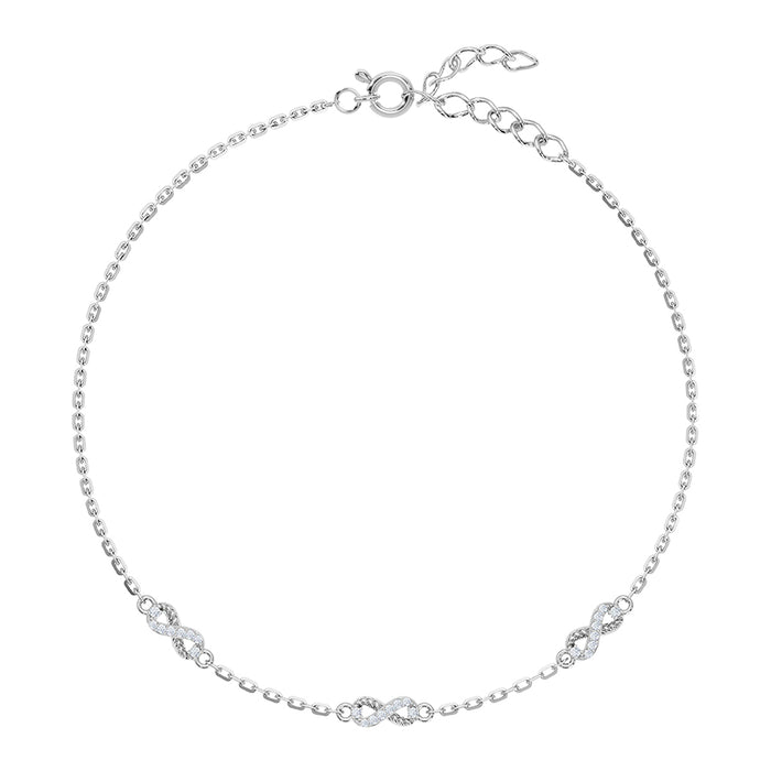 Silver Iyla Infinity Anklet Payal (Single)