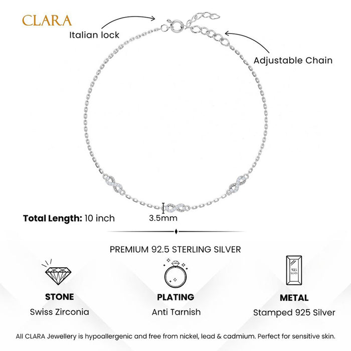 Silver Iyla Infinity Anklet Payal (Single)
