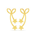 Silver Jane Golden Star Long Earrings