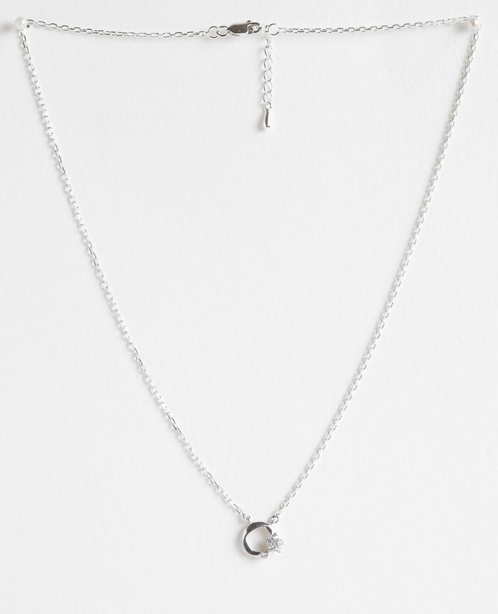 CLARA 925 Sterling Silver Jules Pendant Earring Chain Jewellery Set
