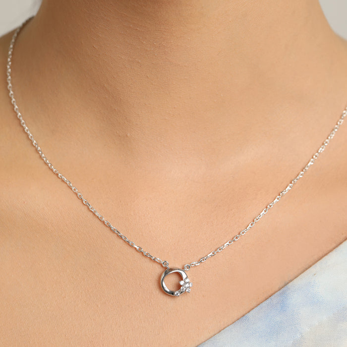 CLARA 925 Sterling Silver Jules Pendant Earring Chain Jewellery Set
