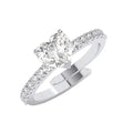 CLARA 925 Sterling Silver Size Adjustable Karine Heart Solitaire Promise Ring